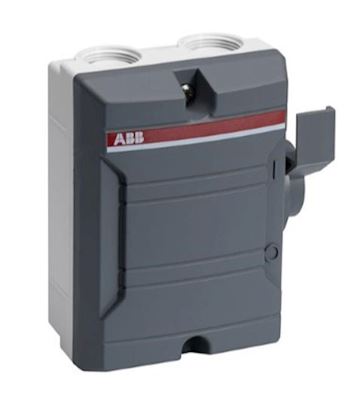 ABB werkschakelaar 4P/40A/400V IP65, excl wartels M32