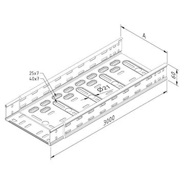 CTI60-300-07-3PG Kabelbaan ineenschuifbaan 3 mtr - pr/mtr