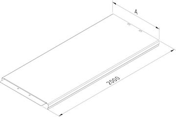 Deksel t.b.v inschuifbaan 300 pr/mtr- lengte  2 mtr